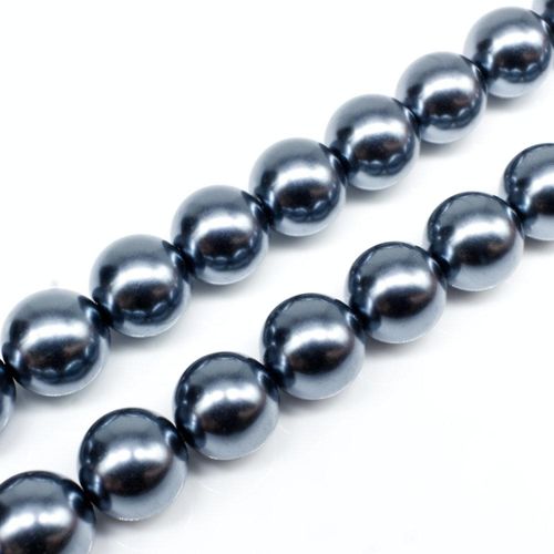 Glass Pearl Round Beads 12mm - Grey
