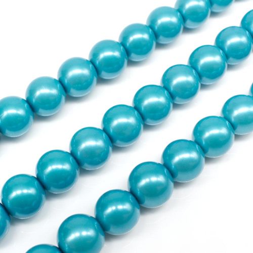 Glass Pearl Round Beads 10mm Cornflower for jewellery making