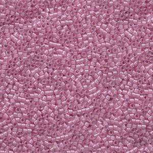 size 11 Miyuki Delica seed beads lined pale lilac ab db072 5g — 5g pack, premium Japanese cylinder beads perfect for bead weaving, embroi…