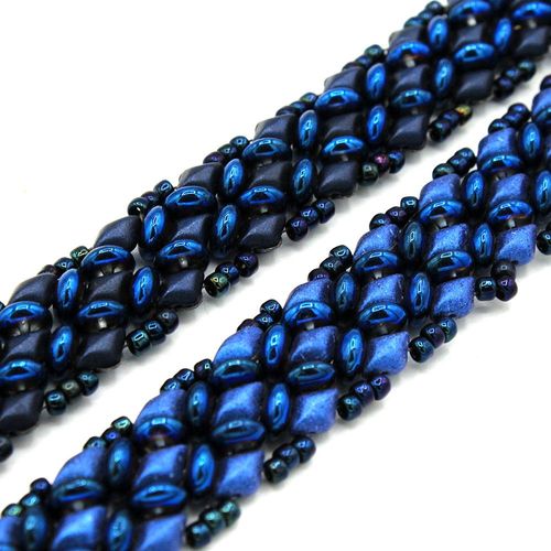 Marylin Bracelet Makes 2 metallic blue bracelet making kit — DIY set with beads and instructions for creating handmade jewelry