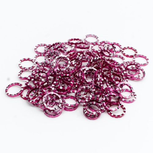 Aluminium Coloured Rings 10mm Magenta 10pcs for jewellery making
