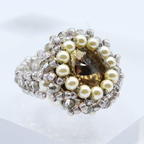 Bling Rings Pack ivory jewelry making kit — DIY set with beads and instructions for creating handmade jewelry