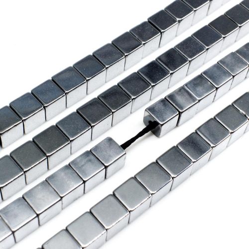 6mm hematite cube — for jewelry making, crafting, and beadwork projects