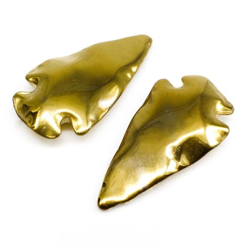 Hematite Flint Arrow 45mm - Champagne Gold