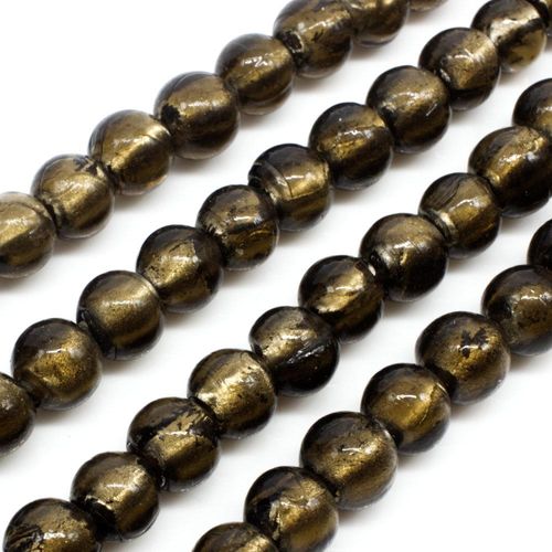 Silver Foil Round Beads 8mm 50pcs Grey for jewellery making
