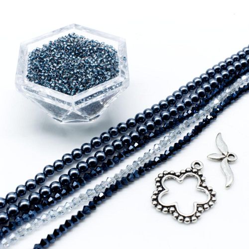 BC Week 42 Raw Diagonal Bracelet Steel Blue 4mm for jewellery making