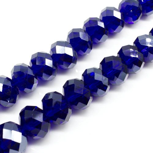 14mm crystal beads royal blue, pack of 16 — faceted for jewelry making and beadwork