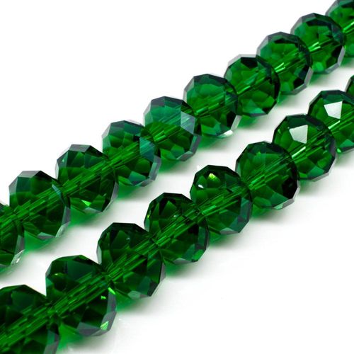 14mm crystal beads emerald, pack of 16 — faceted for jewelry making and beadwork