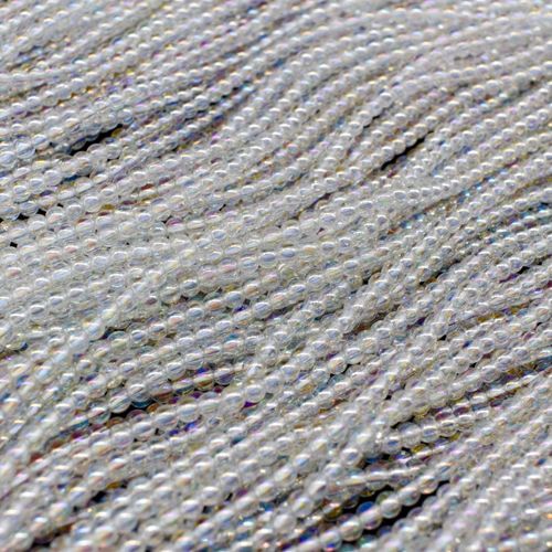 Glass Round Beads 2mm 15" String Crystal AB for jewellery making