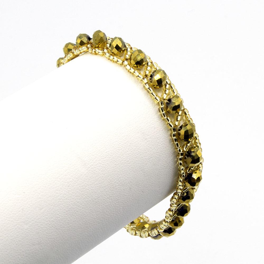 Amelia Bracelet Makes 3 topaz gold bracelet making kit — DIY set with beads and instructions for creating handmade jewelry
