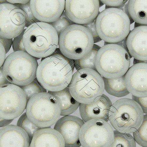 12mm Miracle acrylic round beads 12mm round white 25pcs — pack of 25, reflective 3D-effect beads ideal for jewelry making, crafts, and de…