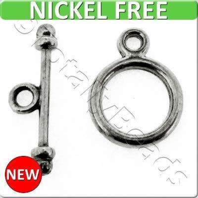 Metal Toggle - Simple Ring 9mm 10 sets Gun Metal
