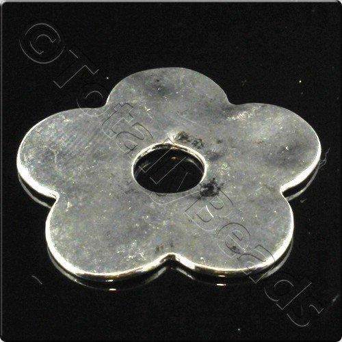 Tibetan Silver Flower Disc 35mm - 2pcs