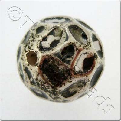 Acrylic Antique Silver Bead - Large Spotty 20mm