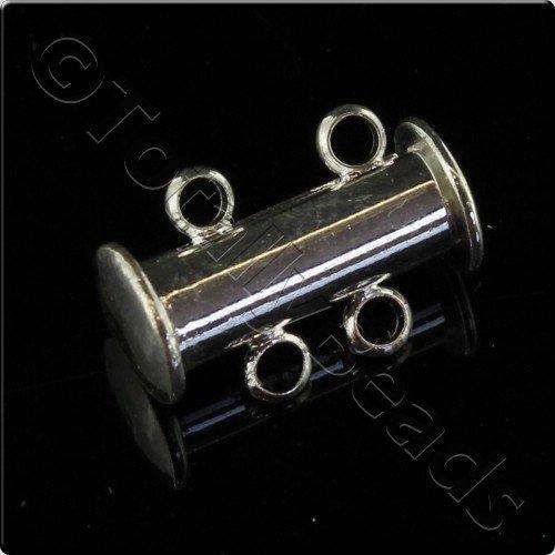 Sliding Magnetic Clasp 2 Strand - Silver Plated
