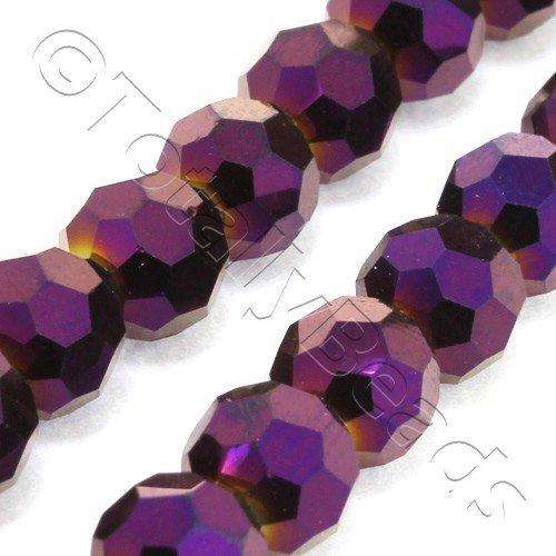 6mm crystal beads purple iris, pack of 72 — faceted for jewelry making and beadwork