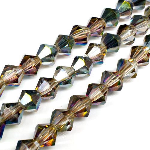 8mm crystal bicone beads clear rainbow — faceted for jewelry making and beadwork