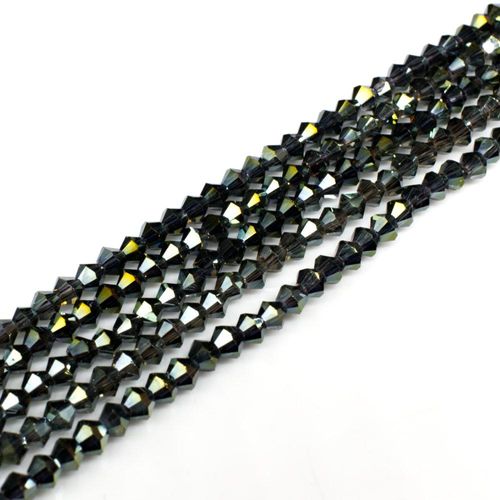 3mm crystal bicone beads clear rainbow — faceted for jewelry making and beadwork