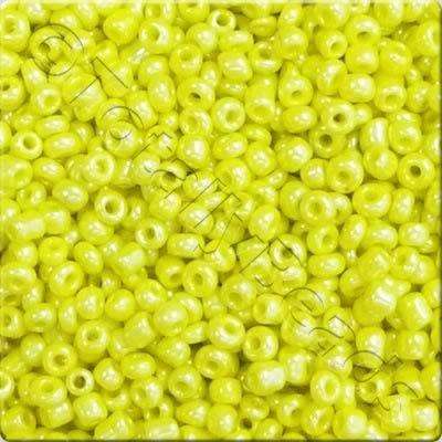 Seed Beads Opaque Luster Yellow - Size 6 100g