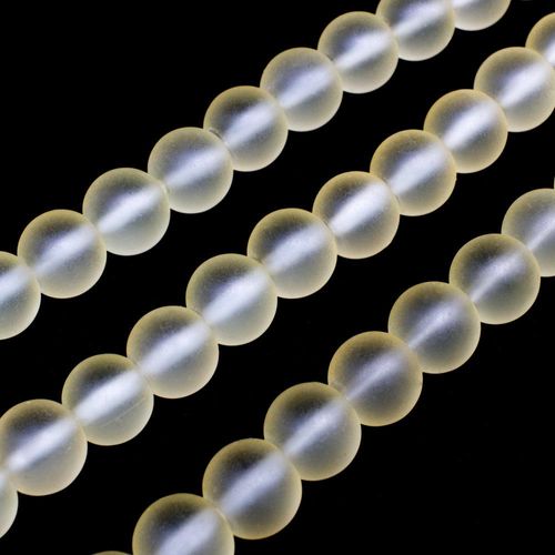 Glass Frosted Beads 8mm Round Yellow for jewellery making