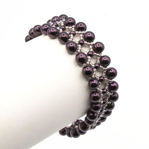 Serenity Bracelet red velvet bracelet making kit — DIY set with beads and instructions for creating handmade jewelry