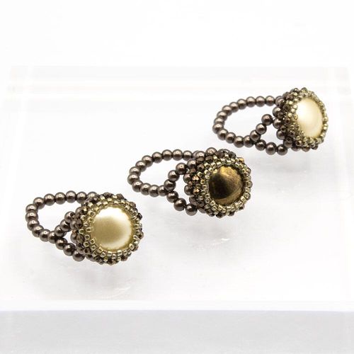 BC 2023 WK 6: Par Puca Bling Ring Bronze pearl 14mm 3pcs for jewellery making
