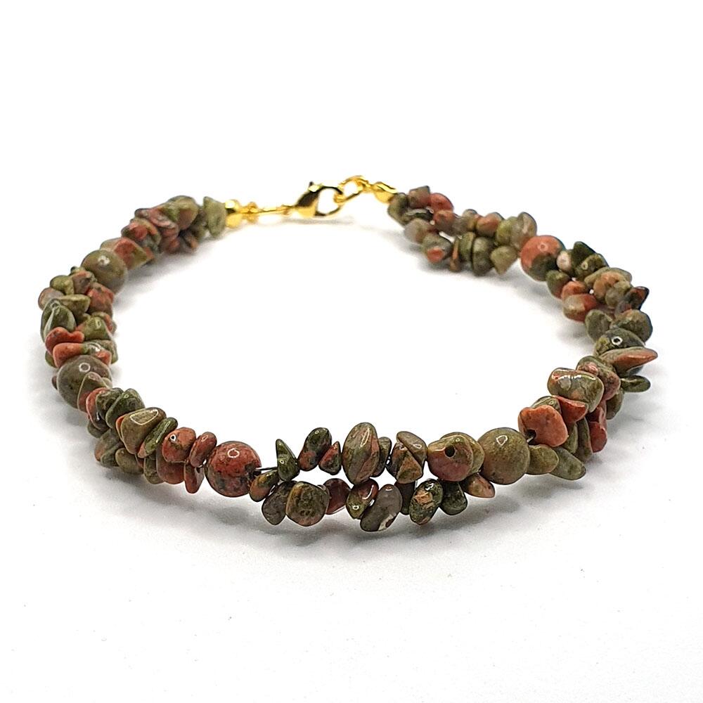 Precious Gemstone Set unakite jewelry making kit — DIY set with beads and instructions for creating handmade jewelry