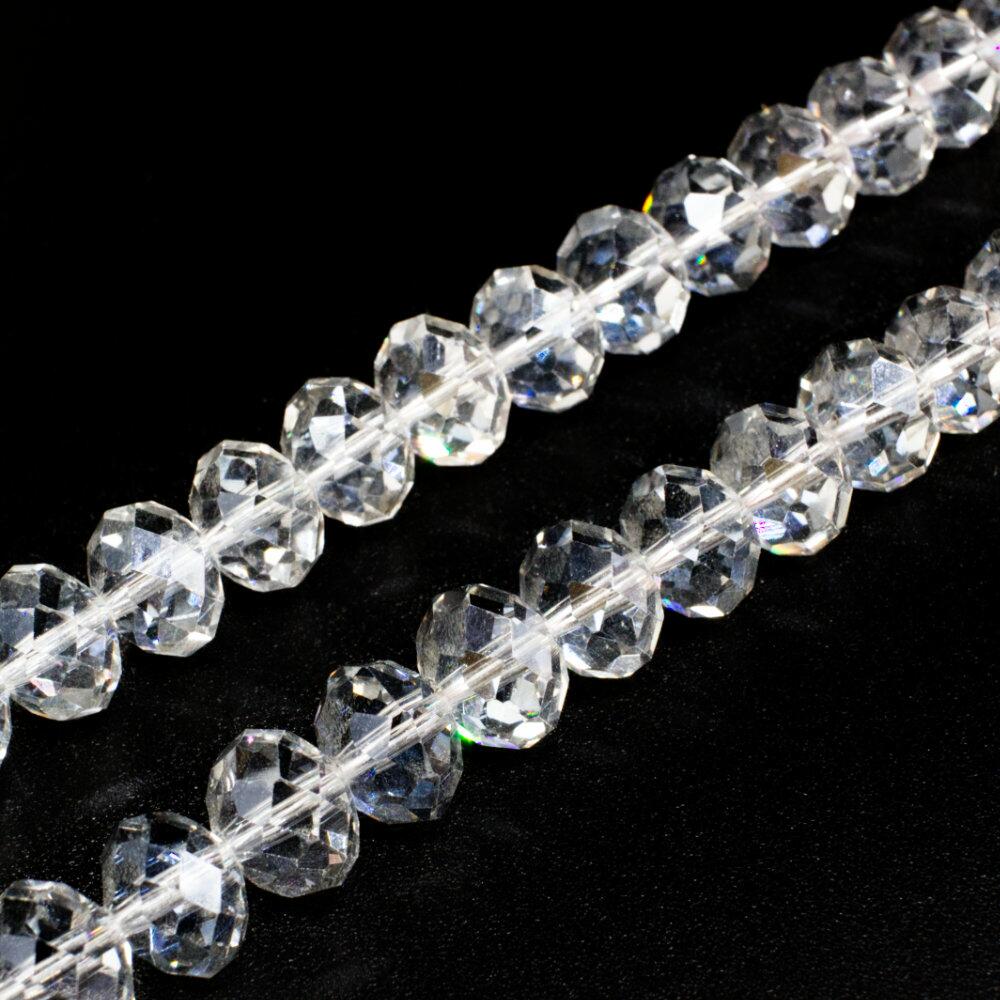 10mm crystal beads blue shade clear, pack of 30 — faceted for jewelry making and beadwork