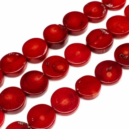 18mm resin druzy bead disc 18mm disc red 15" string — sparkling cabochon-style stone ideal for jewelry making, pendants, and craft designs