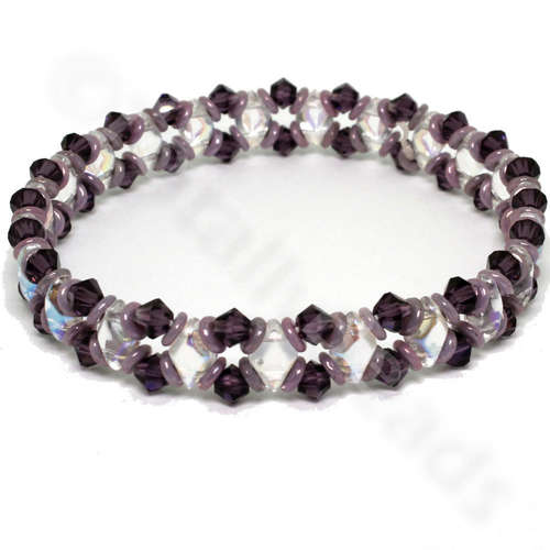 GemDuo Sparkle Bracelets amethyst bracelet making kit — DIY set with beads and instructions for creating handmade jewelry