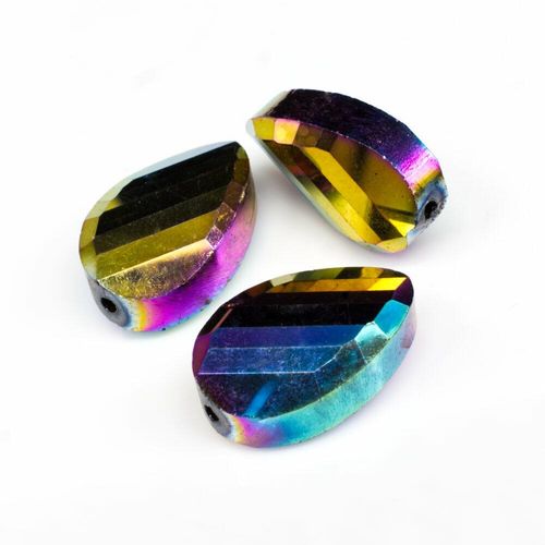 13mm crystal beads rainbow plate, pack of 6 — faceted for jewelry making and beadwork