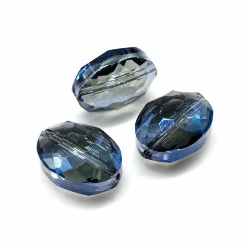 16mm crystal beads midnight blue, pack of 8 — faceted for jewelry making and beadwork