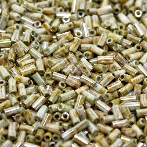 Toho 3mm Bugle Seed Beads 5g - HYBRID Ultra Lust Opq Green