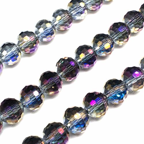10mm crystal beads half iris, pack of 35 — faceted for jewelry making and beadwork