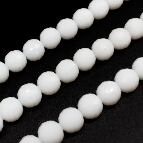 10mm crystal beads opaque white, pack of 35 — faceted for jewelry making and beadwork