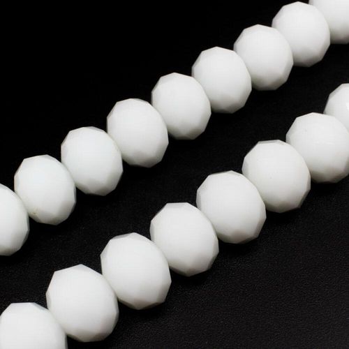 14mm crystal beads opaque white, pack of 16 — faceted for jewelry making and beadwork