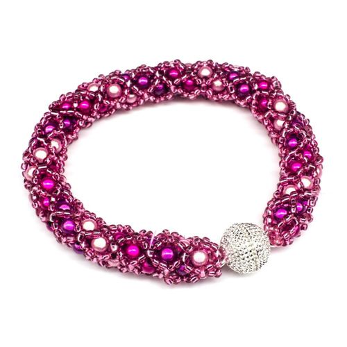 Nina Bracelets pretty pink bracelet making kit — DIY set with beads and instructions for creating handmade jewelry