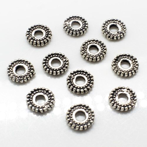Metal Bead Disc 7.5mm 25pcs Antique Silver for jewellery making