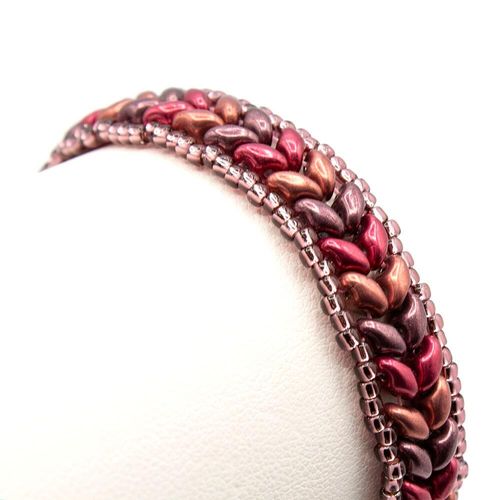 Hannah SuperDuo Bracelet amethyst poppy bracelet making kit — DIY set with beads and instructions for creating handmade jewelry