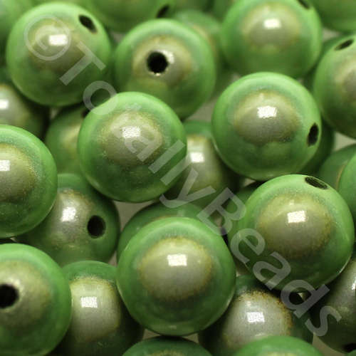 16mm Miracle acrylic round beads 16mm round lime green 10pcs — pack of 10, reflective 3D-effect beads ideal for jewelry making, crafts, a…