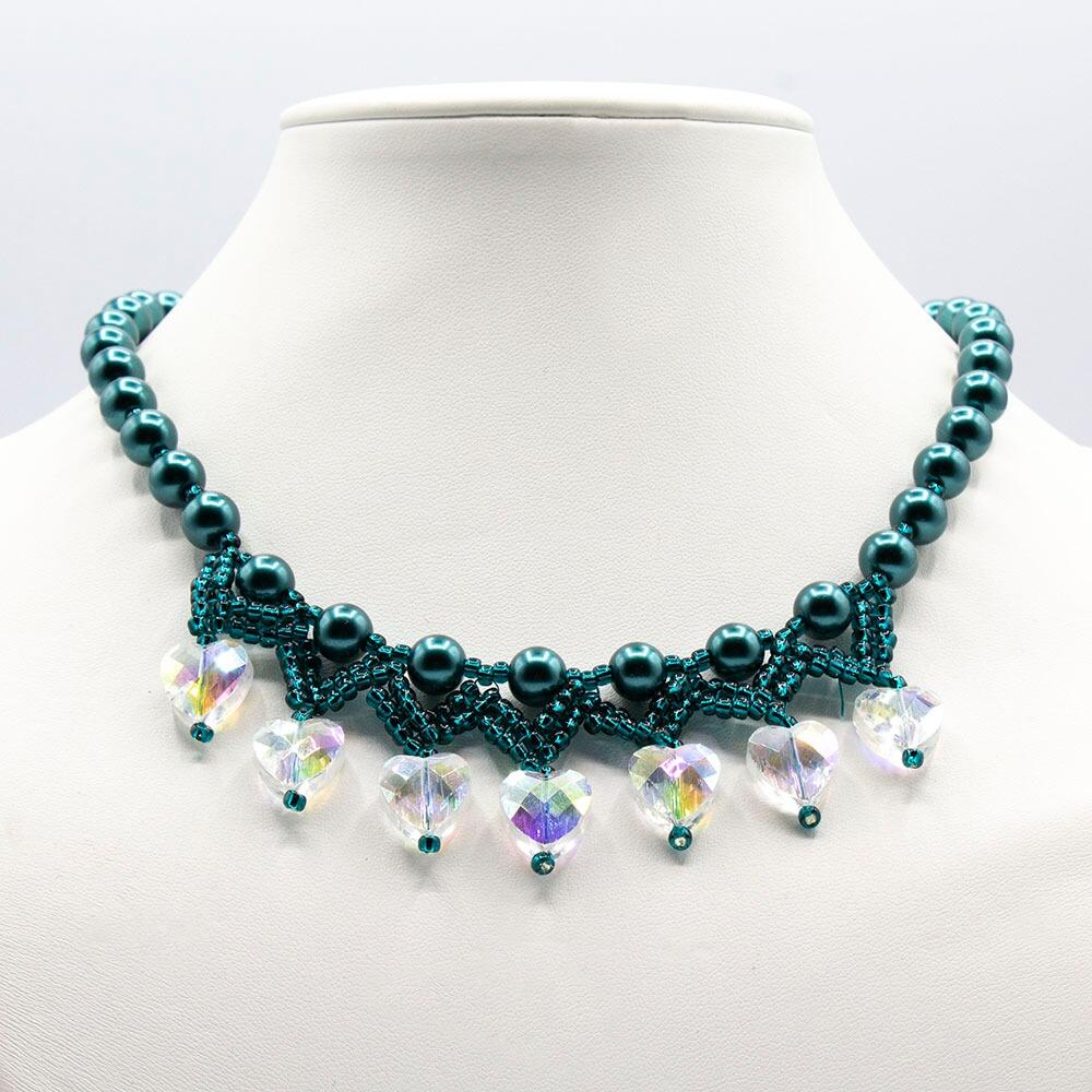 Aimee Necklace tantalising teal necklace making kit — DIY set with beads and instructions for creating handmade jewelry
