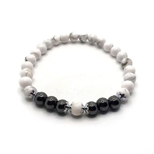 Ciara Gemstone 4 Bracelets white howlite bracelet making kit — DIY set with beads and instructions for creating handmade jewelry