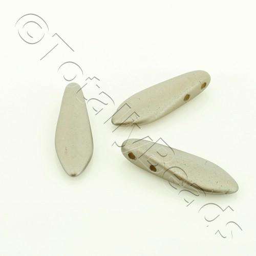 5x16mm Czech glass glass beads pearl coat beige — high-quality two-hole beads ideal for jewelry making, bead weaving, and crafts