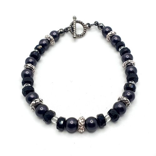 Zeena Bracelet jet grey bracelet making kit — DIY set with beads and instructions for creating handmade jewelry