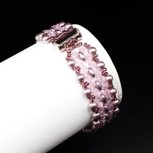 BC 2023 WK 13 : SuperDuo Cross Over Rosewood Pink 4mm for jewellery making