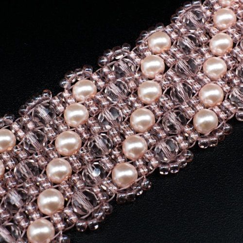 Dahlia Bracelet Makes 3 blush pink bracelet making kit — DIY set with beads and instructions for creating handmade jewelry
