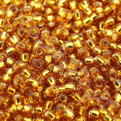 Toho Size 8 Seed Beads 10g - Silver Lined Topaz