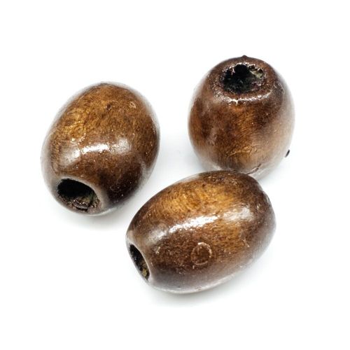 Wooden Bead Rice 16mm Dark Brown 10pc 10 Pieces for jewellery making