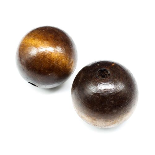 Wooden Bead Round 33mm Dark Brown 4pc 4 Pieces for jewellery making