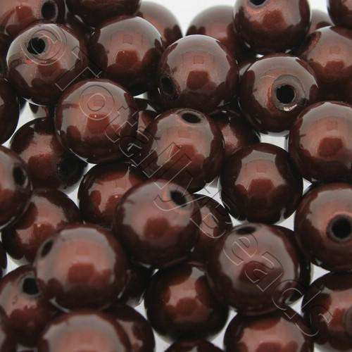 10mm Miracle acrylic round beads 10mm round dark brown 40pcs — pack of 40, reflective 3D-effect beads ideal for jewelry making, crafts, a…